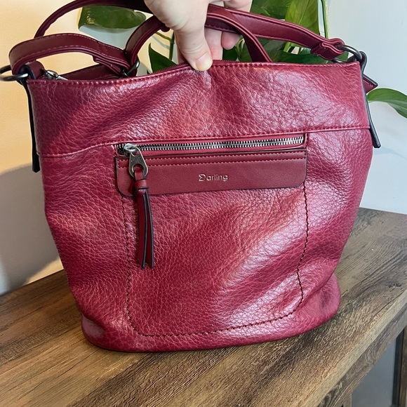Darling Burgundy Crossbody Bag - Picture 1 of 8
